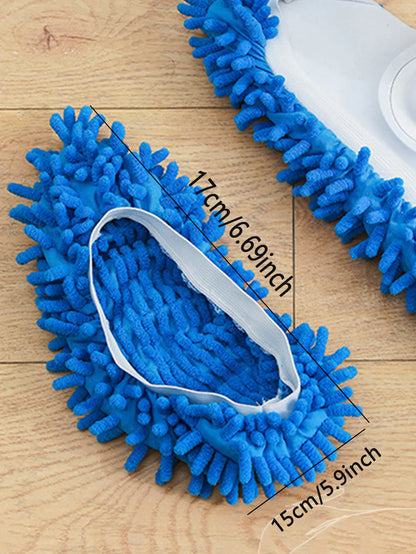 2PCS Chenille Dust Mop Slippers - Multi-Function Foot Socks Mop Caps for Effortless Floor Cleaning