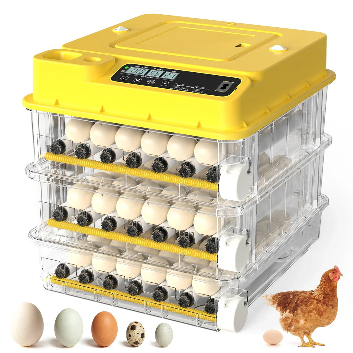 36–216 Egg Incubator - Fully Automatic Temperature, Water & Egg Turning for Chicken, Duck & Goose Eggs