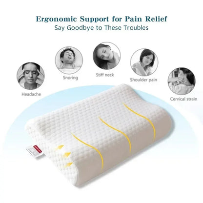 Memory Foam Pillow, Knitted Fabric Polyurethane, Slow Rebound Temperature Sensing, Water Cube Core for Anti-Snoring Neck Support