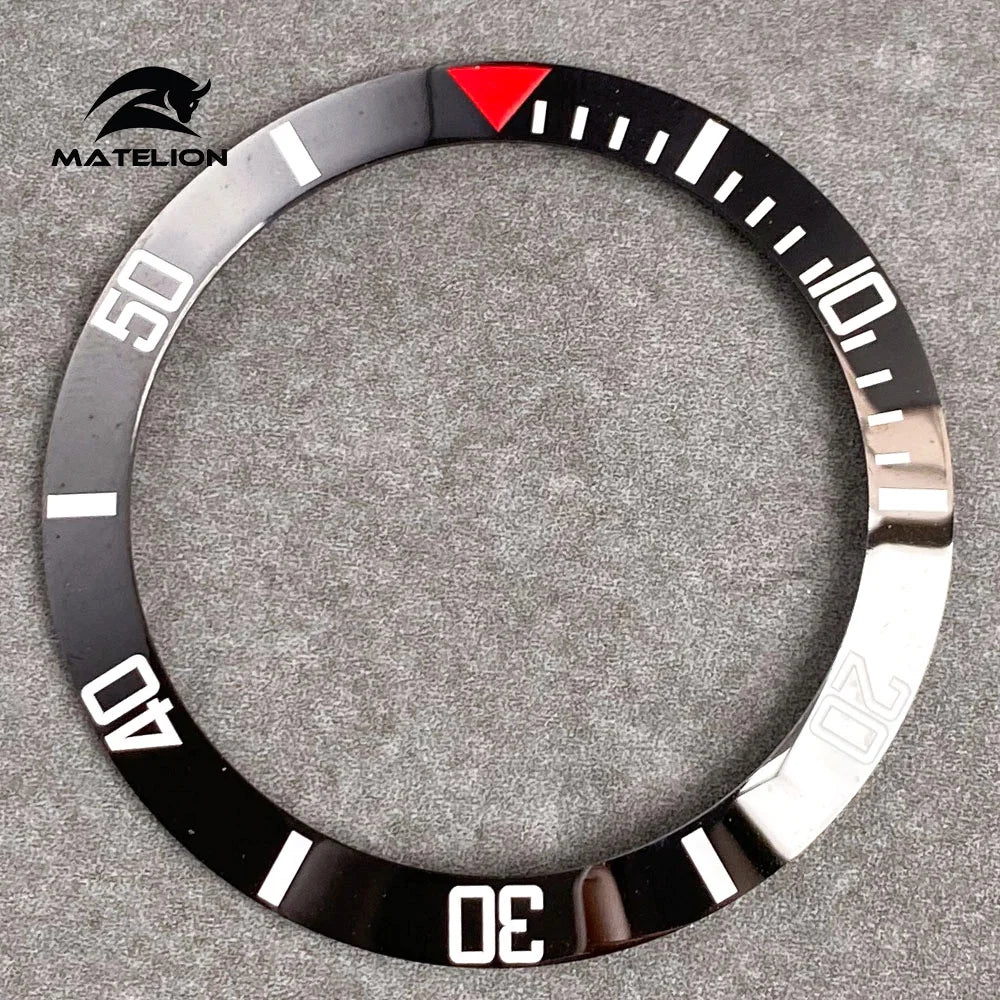 MATELION 38mm Ceramic Bezel Insert — Alloy Watch Ring for 40mm NH35/NH34 GMT Diving Watches
