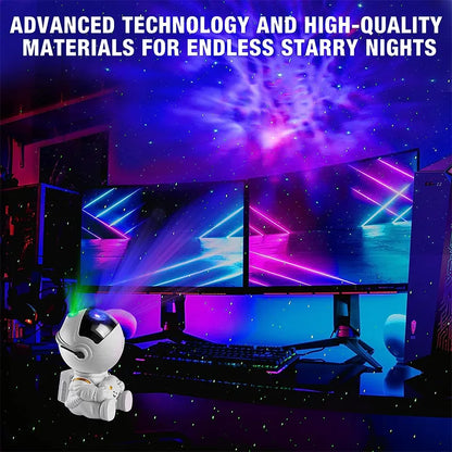 Galaxy Star Projector LED Night Light - Astronaut Design for Bedroom Decor and Children's Gifts