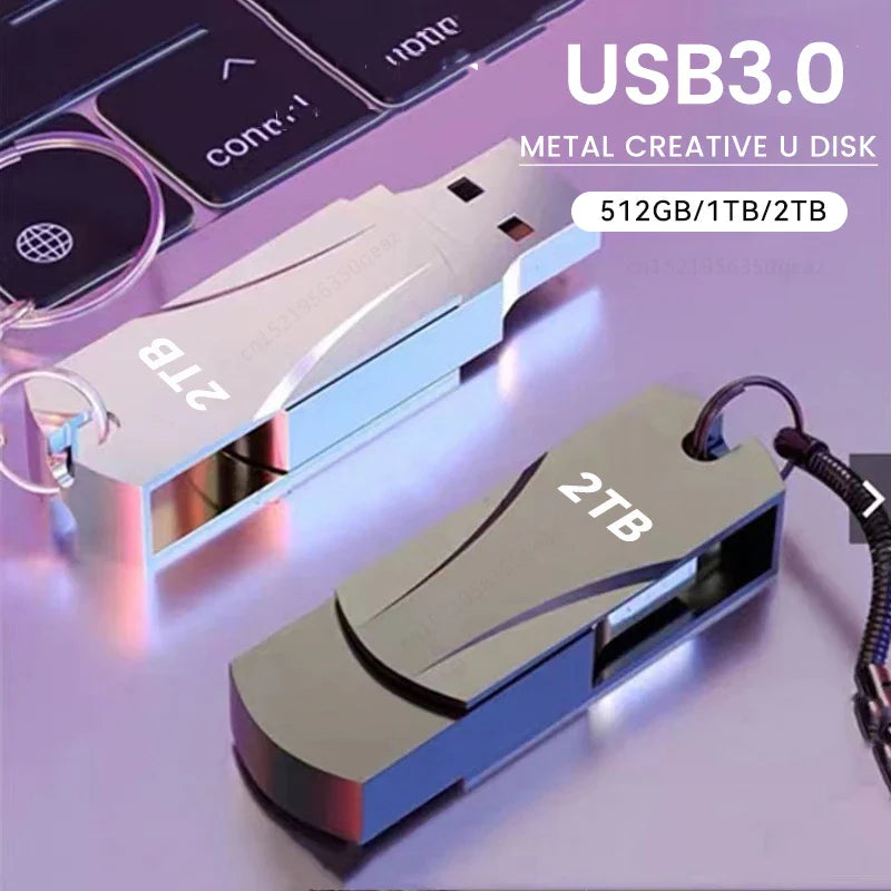 USB 3.0 High-Speed Flash Drive – 256GB/512GB/1TB/2TB Waterproof Memory Stick Pen Drive U Disk Storage Device