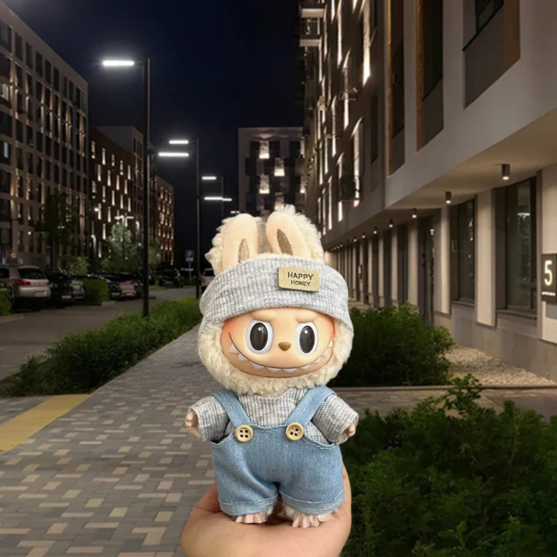 Labubu V1 V2 15/17cm Doll Clothing Set — Fashion Hoodie & Pants Korean Idol Style DIY Accessories Gift