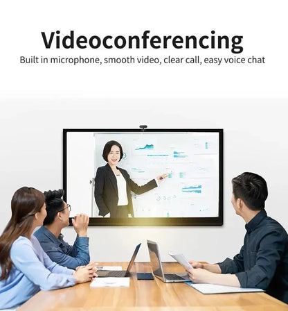 1080P HD USB Computer Camera – Built-In Microphone Web Cam for Work & Tripod Use