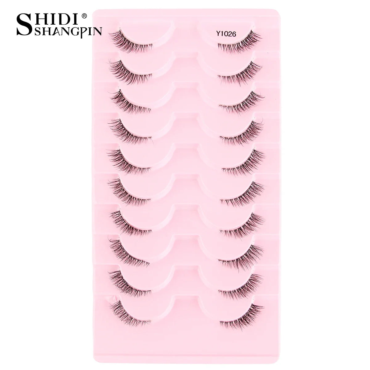 SHIDISHANGPIN 5/10 Pairs Cat Eye False Lashes – 3D Mink Half Lashes, Eyelash Extensions for Natural Makeup, Faux Cils Maquiagem
