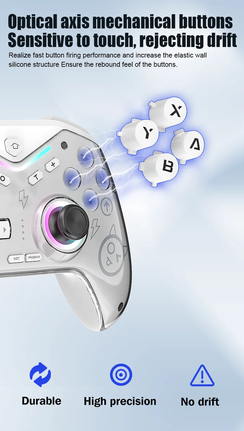CM-619 Wireless Game Controller — Dual Motor, Dazzling Light, Compatible with iOS, Android & PC