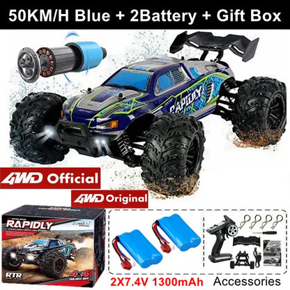 4WD Remote Control Car – Off-Road 4x4 RC High-Speed Buggy Truck, Brushless 50/80KM/H Drift Racing Toy for Kids & Adults