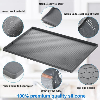 Waterproof Under Sink Mat | Flexible Silicone Cabinet Liner & Protector for Kitchen & Bathroom