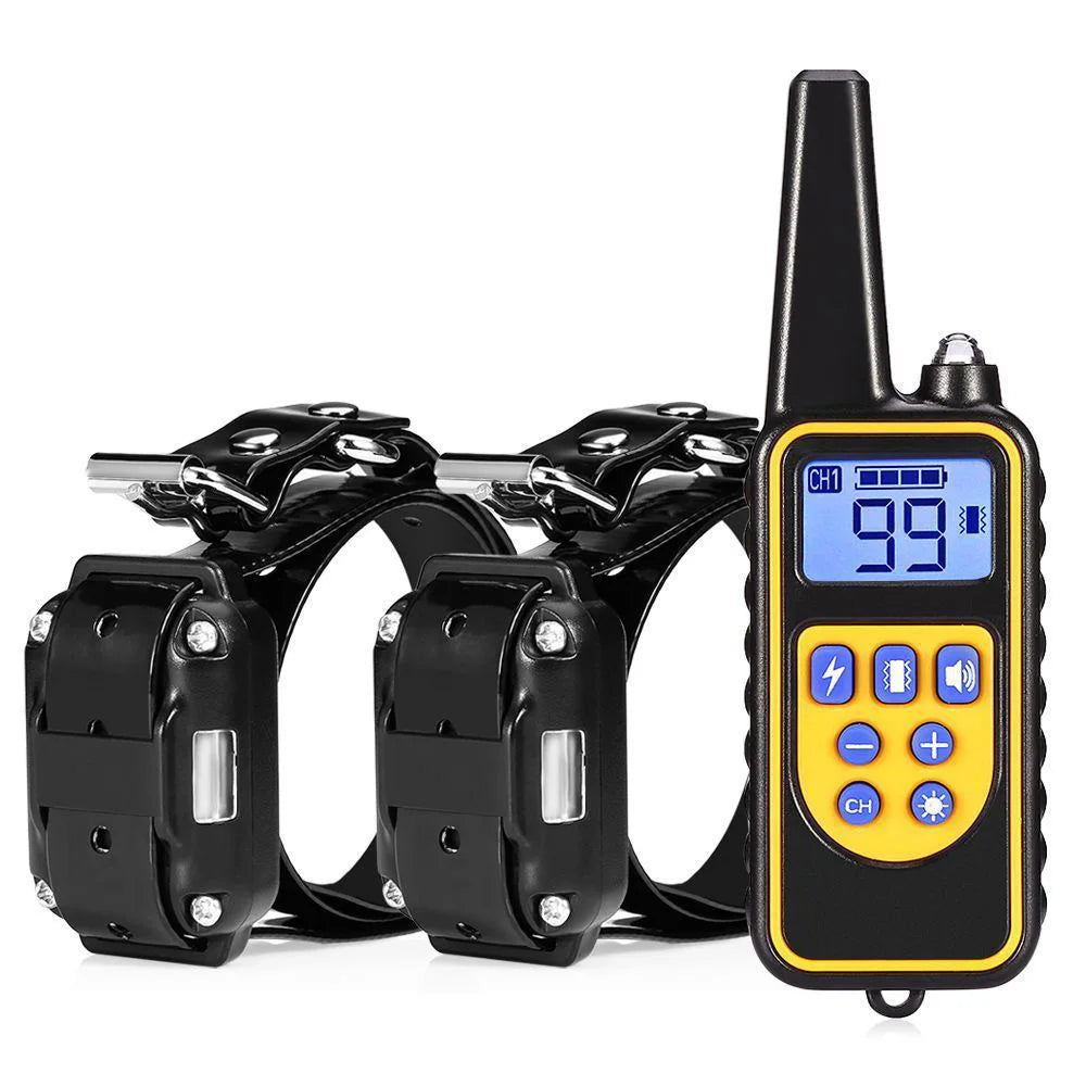 Rechargeable Electric Dog Training Collar with Detachable Anti-Bark Control, Vibration Training & Clicker for All Dog Breeds