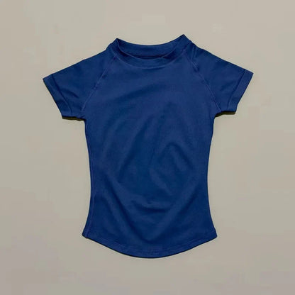 Women’s Seamless Sports Top – Short Sleeve Slim Fit Yoga & Gym Running Fitness Activewear T-Shirt Athletic Workout Tee