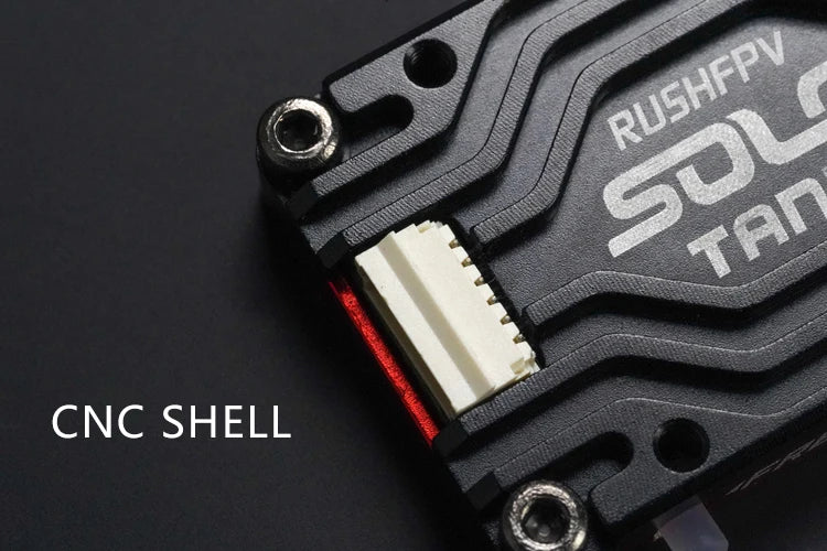RUSHFPV RUSH TANK SOLO 5.8G VTX Video Transmitter – 48CH 1.6W High Power CNC Shell with Built-in Microphone for RC FPV Racing Drone