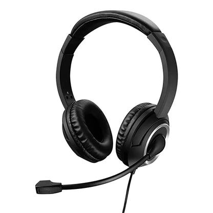 USB Business Headset with Rotatable Mic – 3.5mm Noise-Cancelling Headphones with Mic Mute for PC & Call Centers