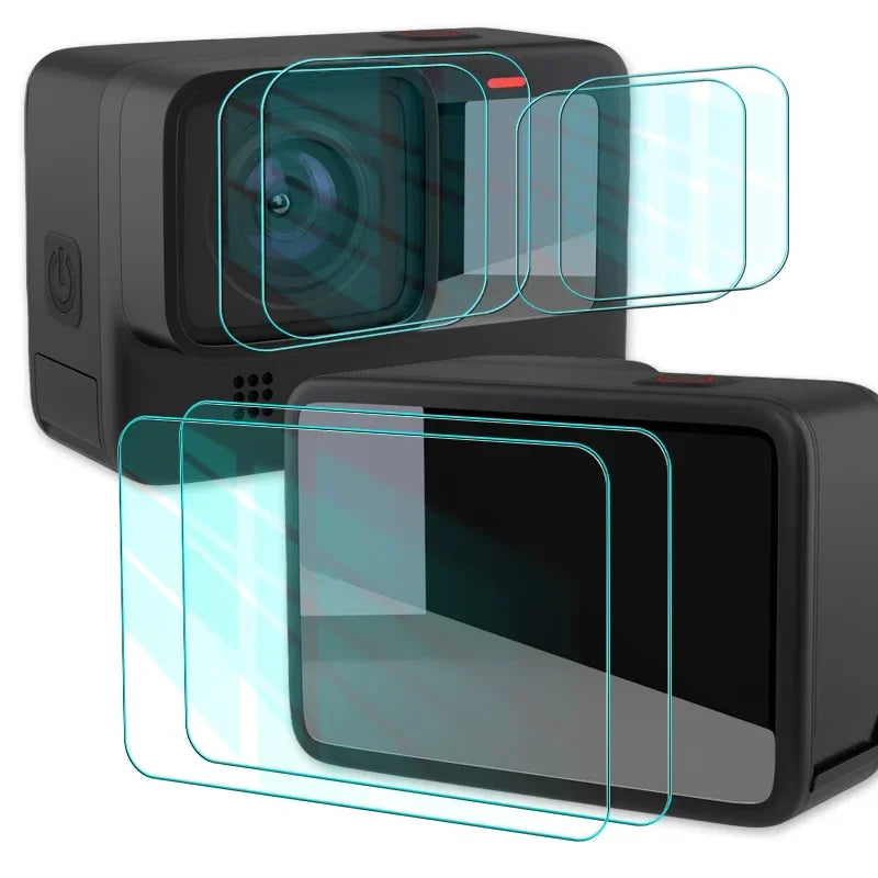1-9PCS HD Tempered Glass Screen Protector Set – Front & Back Lens Protective Film for GoPro Hero 9-13 Black Cameras