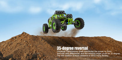 WLtoys 12428 1:12 RC Racing Car — 4WD High-Speed Off-Road Remote Control Buggy with LED Light, Alloy Climbing Truck, Boys & Kids Gift