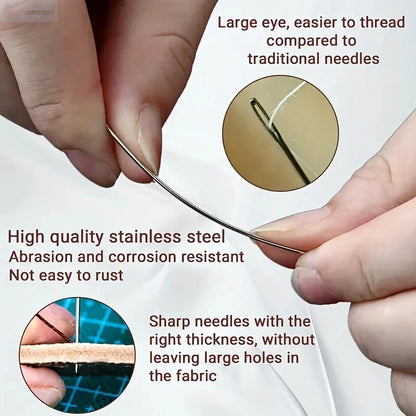40PCS Large Eye Sewing Needles Set – Long Thick DIY Hand Stitching Tools for Elderly, Easy Threading Embroidery & Household Sewing