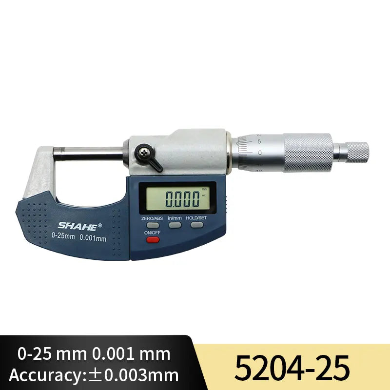 SHAHE 0.001mm Electronic Outside Micrometer — 0-25mm Digital Caliper Gauge for Precision Measurement