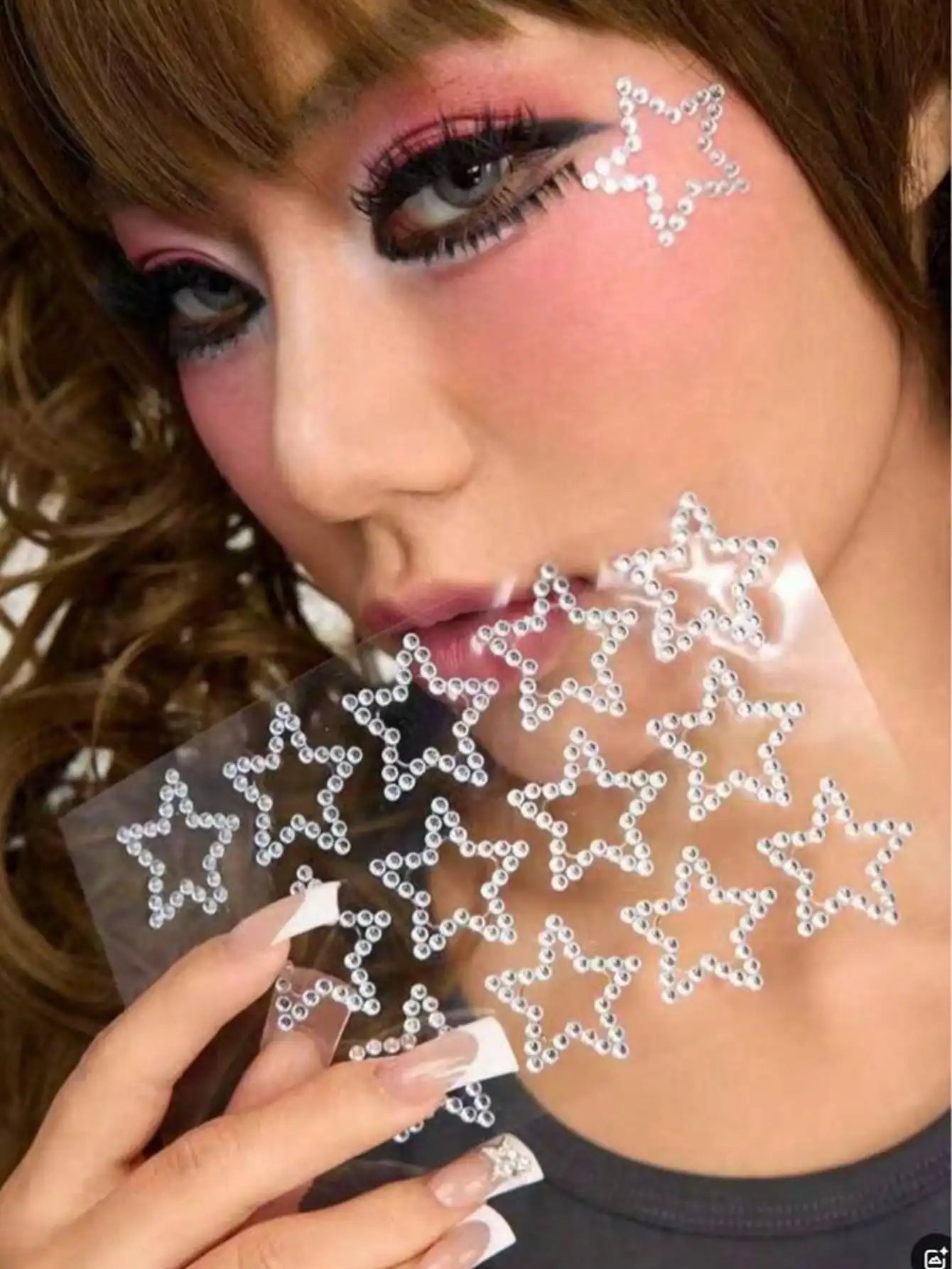 3D Holographic Teardrop Rhinestone Stickers - Self-Adhesive Crystal Diamond Face, Eye & Hair Decoration Tattoos