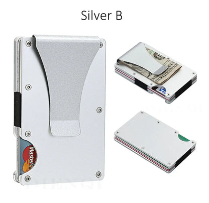 RFID Carbon Fiber Metal Wallet for Men – Slim Minimalist Card Holder, Thin Small Money Clip Purse