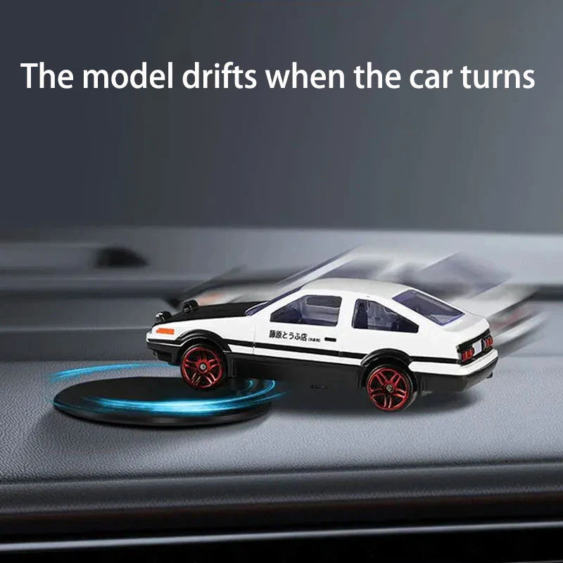 Car Dashboard Ornament — Lightning McQueen & AE86 Drift Rotating Auto Decoration for Center Console