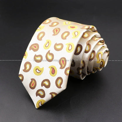 Men’s Wedding Floral Necktie - Wave Fireworks Meteor Flower Design Tie for Groom, Business & Formal Accessories Gift