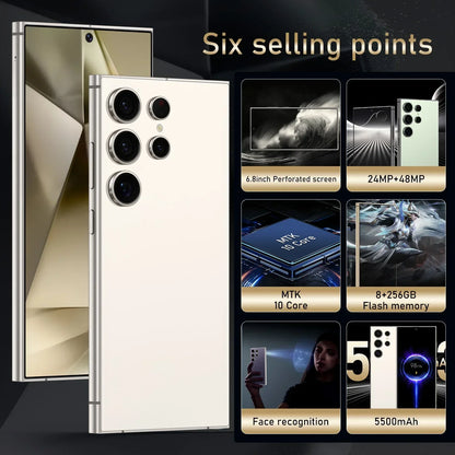 FUFFI-S25 Pro Android Smartphone – 6.8” Display, 12GB RAM, 512GB ROM, Dual SIM, 24+48MP Cameras, 6000mAh Battery