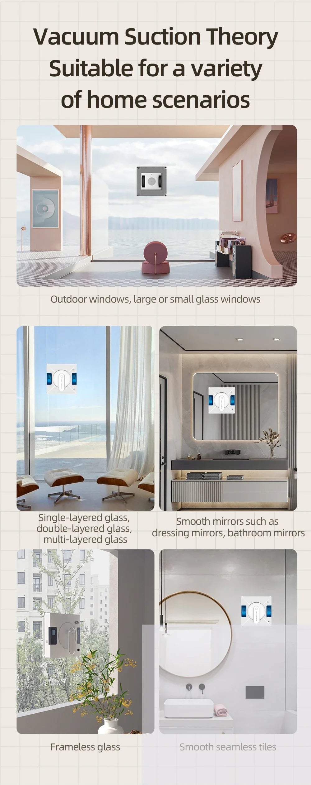 Liectroux YW509 Window Cleaning Robot - Dual Water Spray, Smart Navigation, Laser Sensor - For Home Glass, Floor and Wall Cleaning