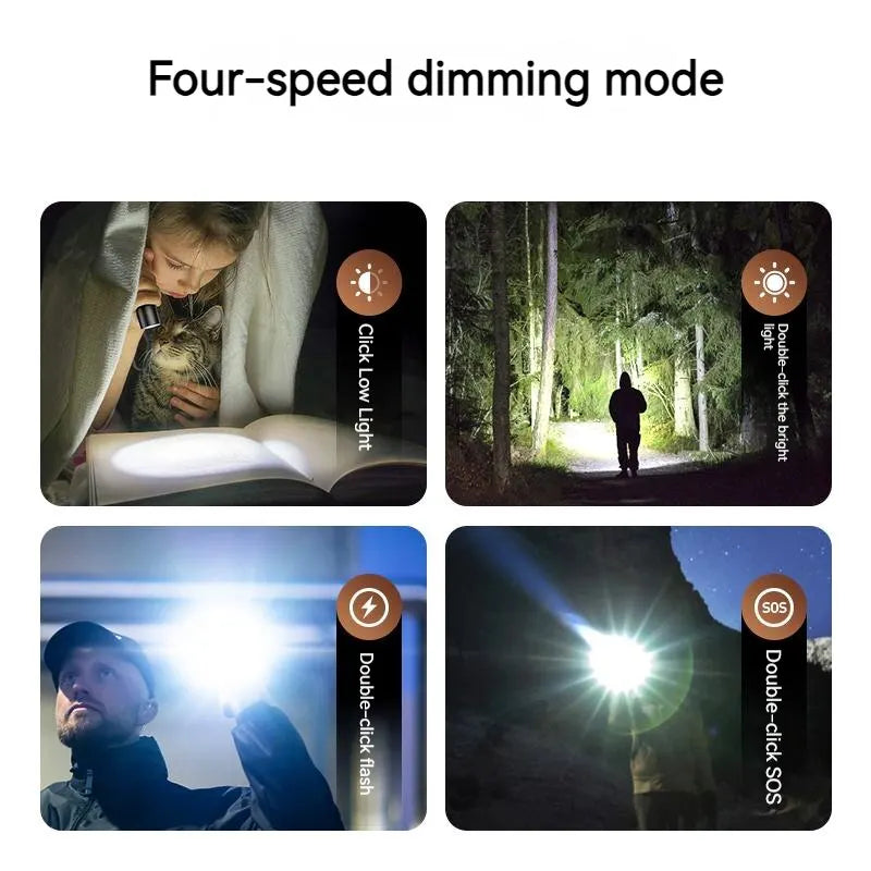 Philips 2025 New EDC Portable Rechargeable LED Flashlight – Self Defense, Camping & Hiking Tool