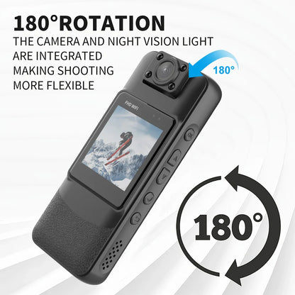 4K Infrared Night Vision Clip-On Body Camera – Mini WiFi HD Wearable Recorder for Outdoor & Law Enforcement Use