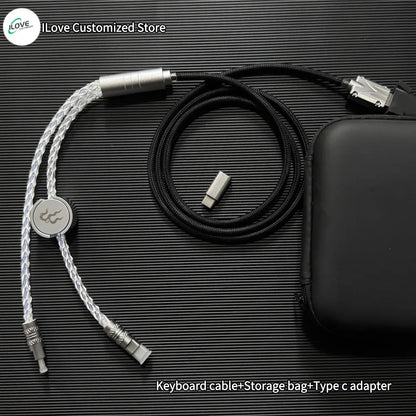 Magnetic Control USB-C Mechanical Keyboard Cable – Dual 8K 1-to-2 Type-C Fast Data & Power Lighting Support