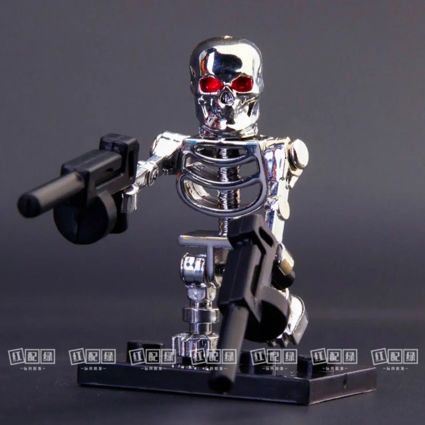 Chrome Skull Terminator T800 Mini Action Figure – Robot Building Block Toy