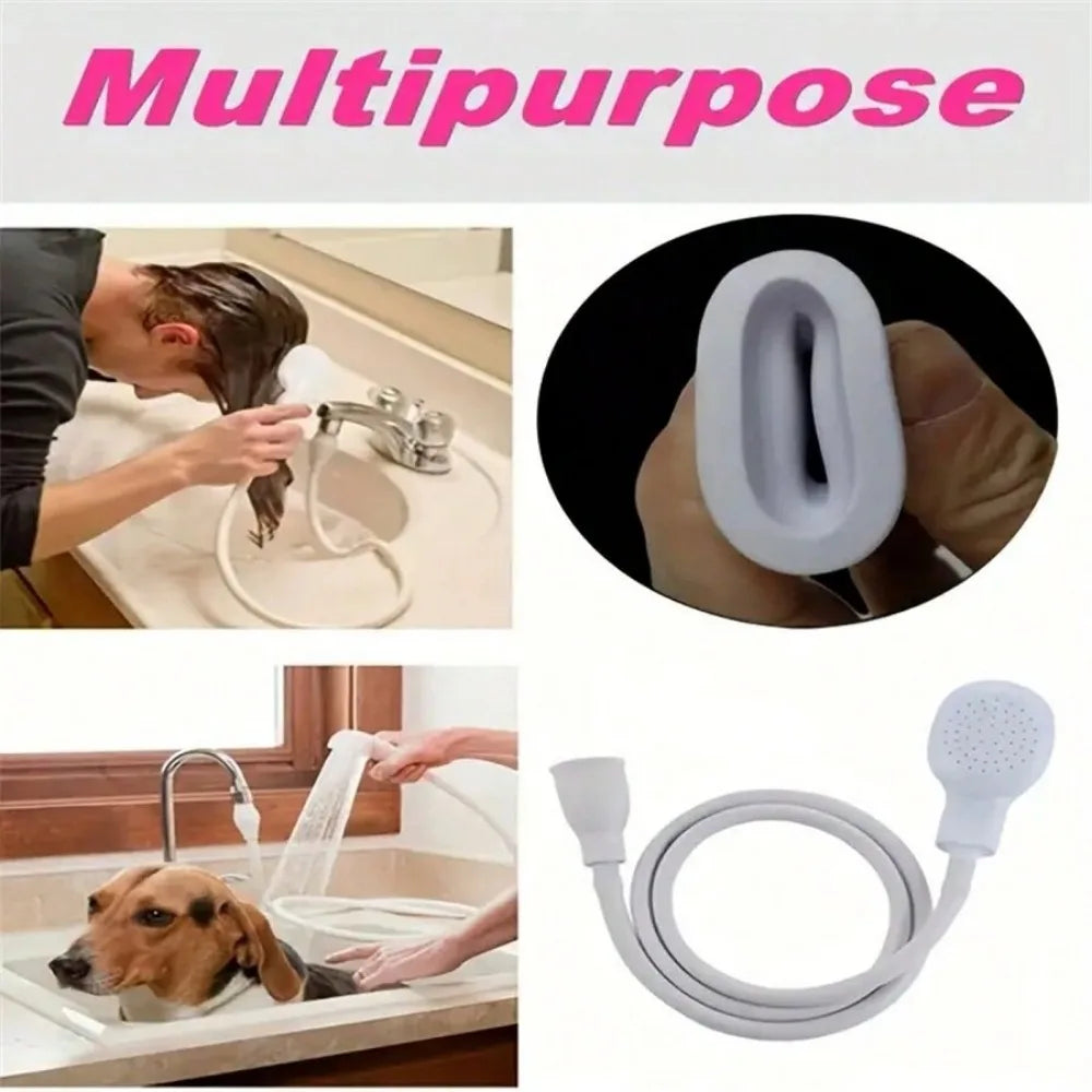Multifunctional Faucet Shower Sprinkler with Drain Filter & Hose – Sink Wash Head, Shower Extender for Bathroom and Pet Bath Cleaning