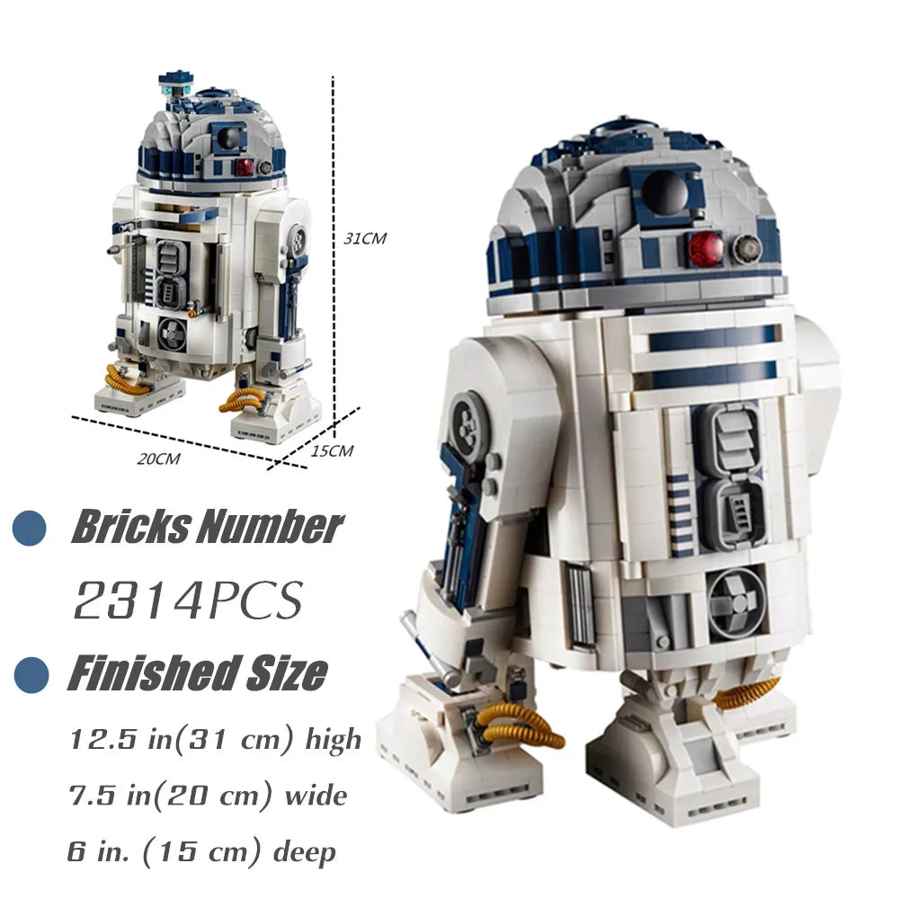 2314-Piece Space Robot Building Blocks – R2/R2D2 Model Toy for Kids, Boys Birthday & Christmas Gifts