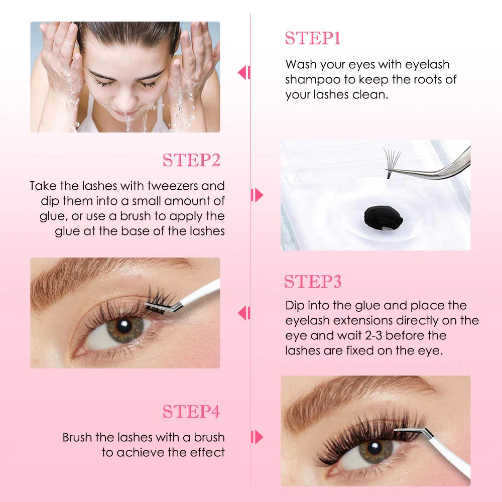ZWELLBE Lash Clusters Glue 8ml — Black Eyelash Adhesive for DIY Extensions, Long-Lasting, Waterproof & Gentle on Eyes