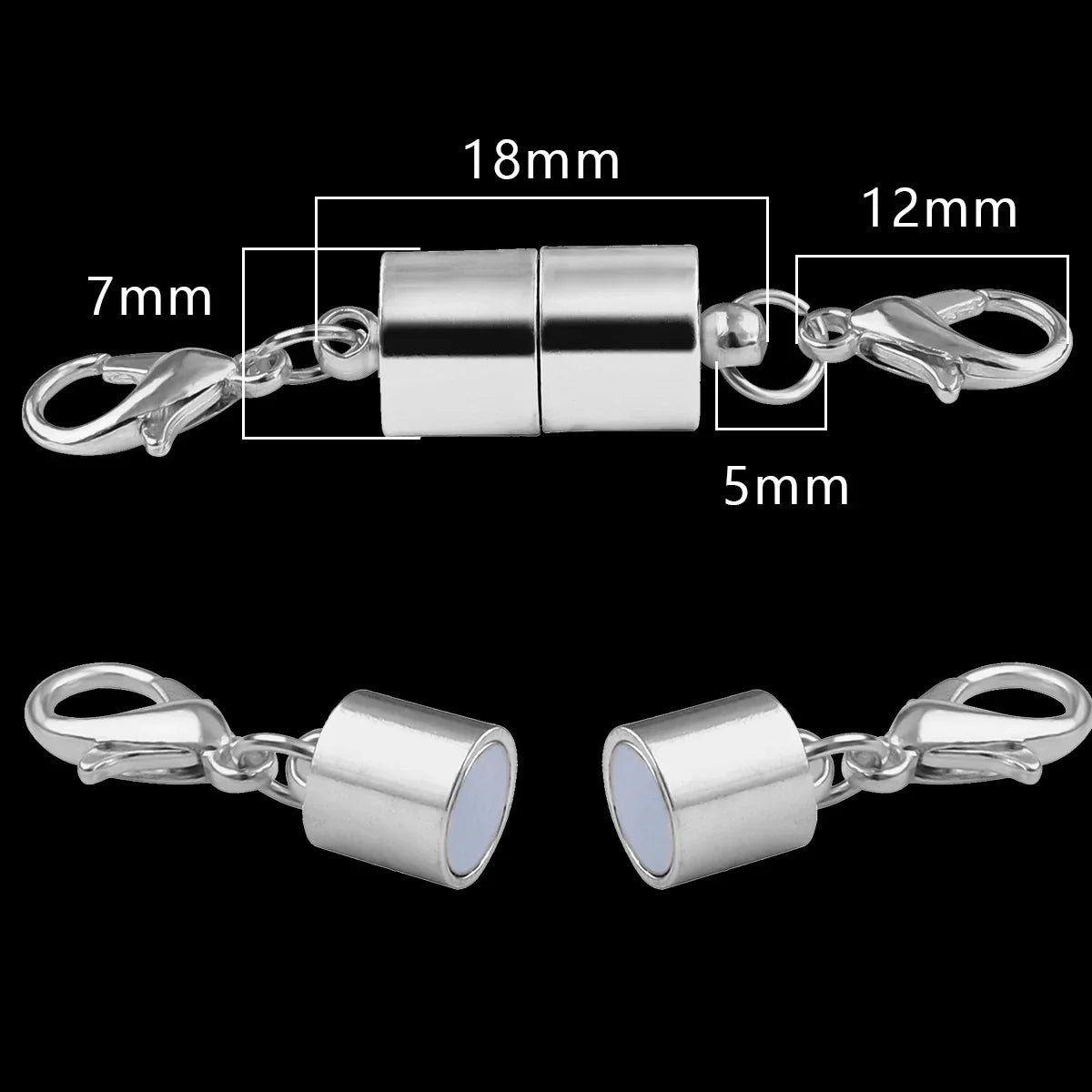 Magnetic Jewelry Clasps - Strong Buckle Connectors with Lobster Clasps for DIY Bracelets, Necklaces & Jewelry Making
