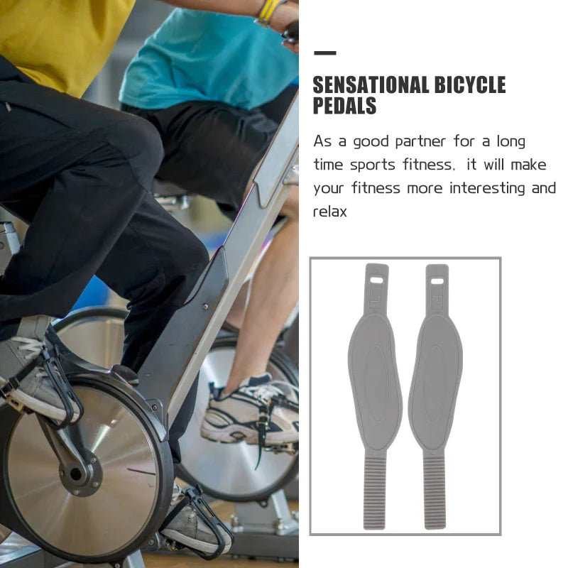 Adjustable Spinning Bike Pedal Straps – Zipper Toe Pedals, Footrest Clips for Exercise & Cycling Gym Foot Support