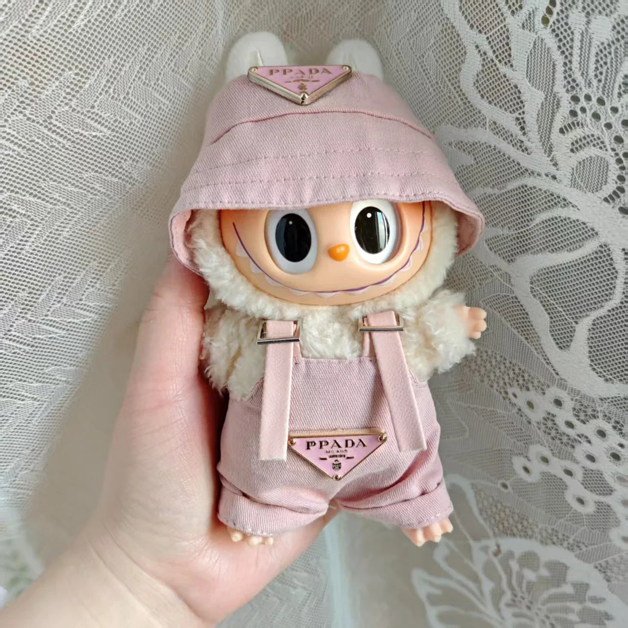 17cm Labubu Mini Doll Clothes Set – Outfit, Hat, Bag & Shoes, Accessories for Sitting & Party Game Toys
