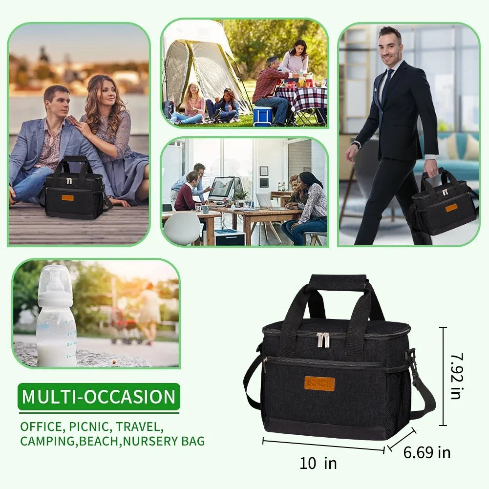 Insulated Lunch Bag - Portable Reusable Food Storage Tote for School, Work & Picnics
