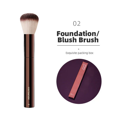 Hourglass Retractable Makeup Brush Set – Professional Eyeshadow, Foundation, Concealer, Powder, Bronzer, Blusher & Eyeliner Brushes