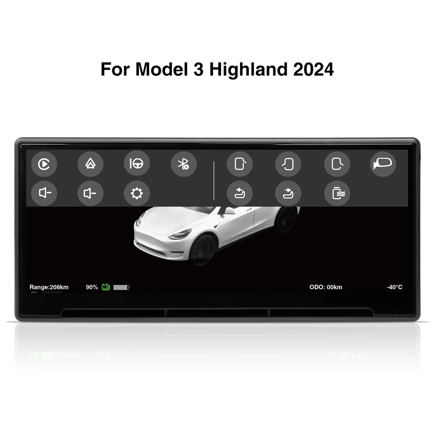 CATRONICS Head-Up Display for Tesla Model 3/Y – 8.9-Inch Linux System with CarPlay, Energy Consumption & Driving Data Detection