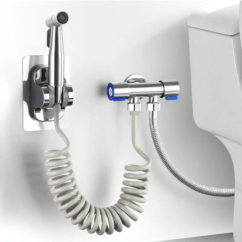 304 Stainless Steel Handheld Bidet Sprayer Set - Self-Cleaning Shower Nozzle for Toilet Bidet Faucet - Hygienic Spray Gun