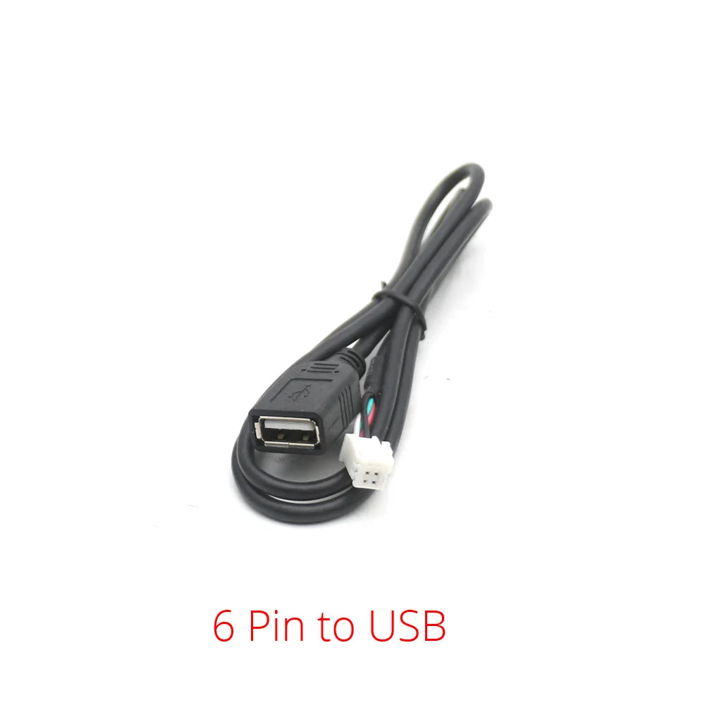 Dual USB Dashboard Mount Panel Extension Cable – 4/6 Pin Shielded Adapter for Car, Truck, Boat, Motorcycle, Android Head Unit
