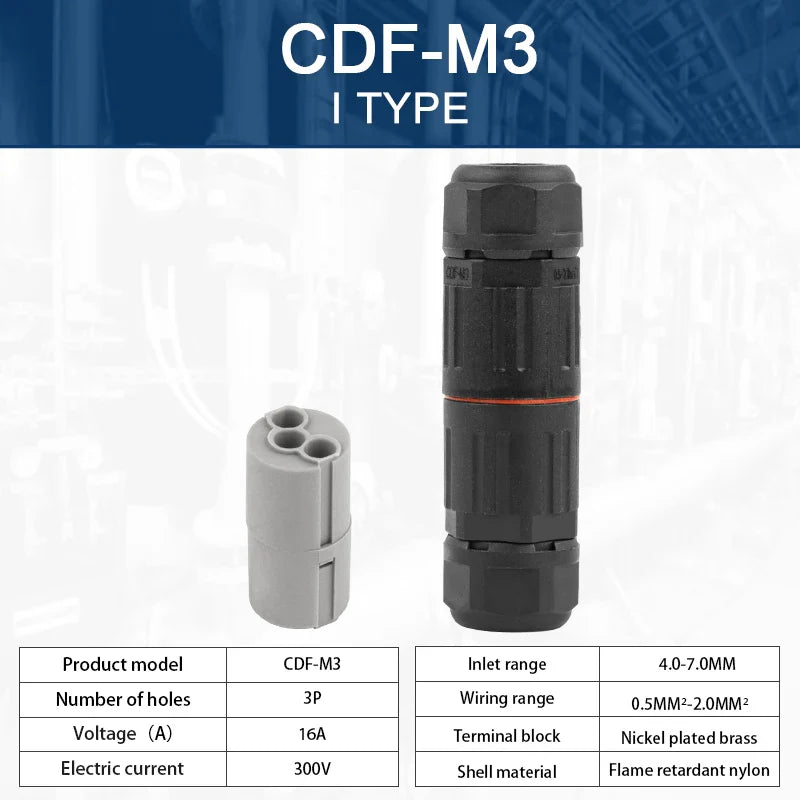 IP68 Waterproof Quick Wire Connector I/T Shape – 2/3/5 Pin Solderless LED Outdoor Electrical Junction Box, Rainproof Cable Connector