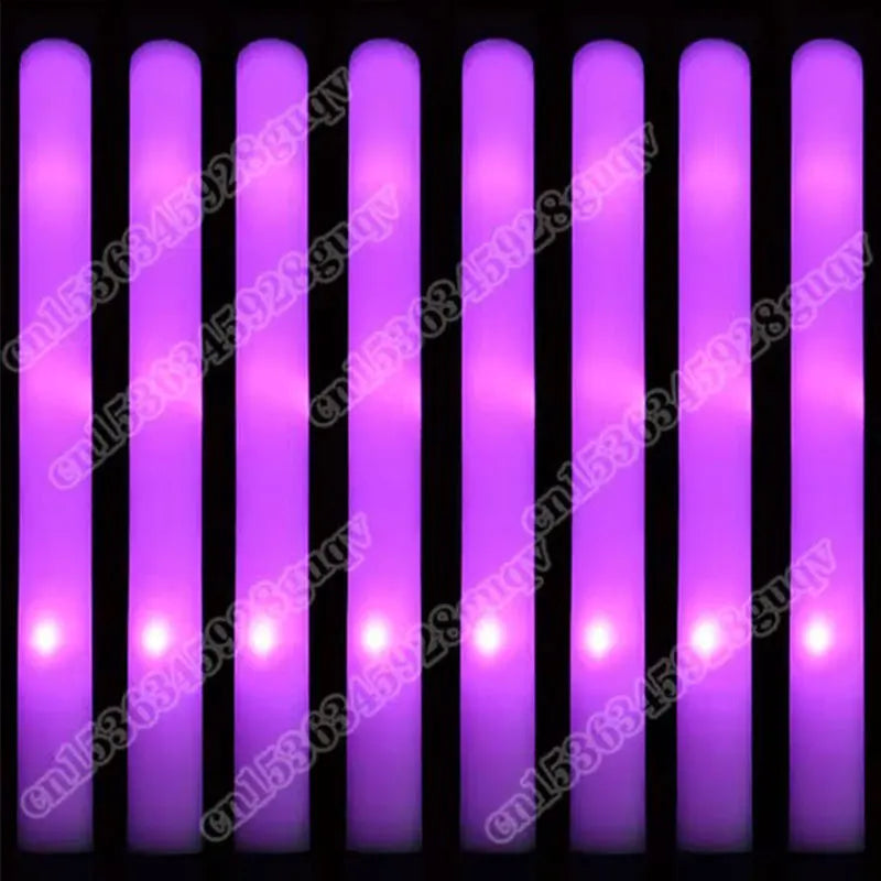 30 Pcs Foam LED Glow Sticks – Colorful Flashing Glow in the Dark Party Supplies for Weddings, Raves & Concerts