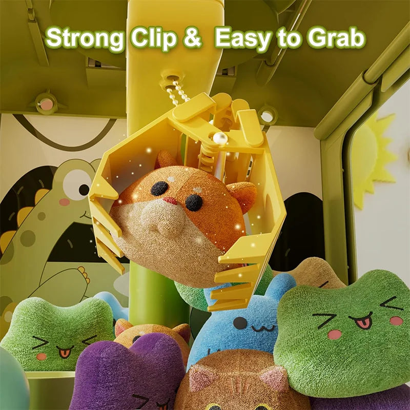 Dinosaur Claw Machine Toy - Mini Electronic Arcade Game with Music, Adjustable Catcher & Kids Birthday Gift