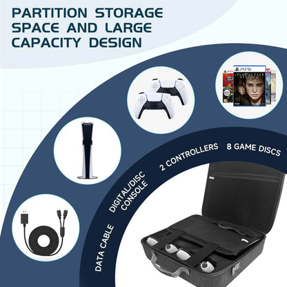 PS5 Pro Storage Bag – Portable EVA Shockproof Case, Anti-Drop Storage Box for Console & Accessories