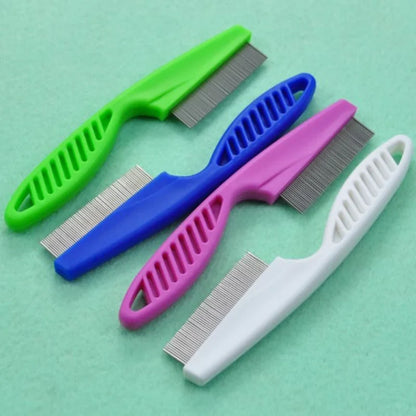 Stainless Steel Comfort Flea Hair Grooming Comb - Home Pet Animal Care Comb for Cat Dog - Protect Your Pet from Fleas