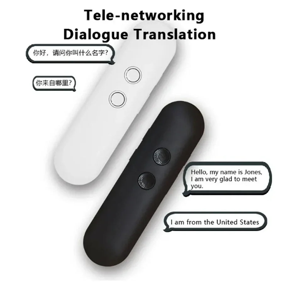 2024 T4 Portable Wireless Smart Translator - Two-Way Instant Voice Translation in 40 Languages, Bluetooth Multi-Language App