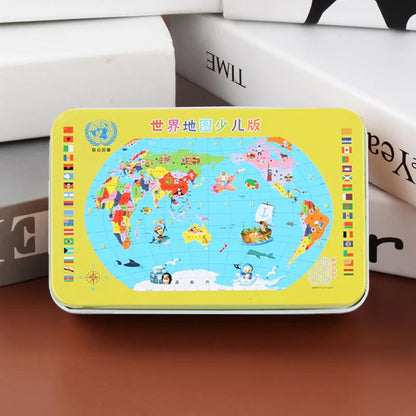 60PCS Cartoon Jigsaw Puzzle with Metal Box – Kids Educational Animal & Vehicle Puzzle Game