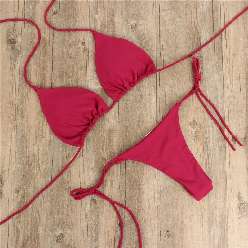 Women’s Sexy Push Up Bikini Set – Padded Bra Thong Two Piece Swimsuit Beachwear Bathing Suit Summer Swimwear