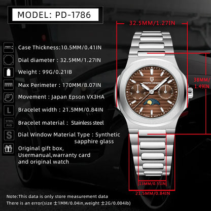 2024 PAGANI DESIGN Women's Luxury Quartz Watch – Sapphire Waterproof Wristwatch Gift for Her